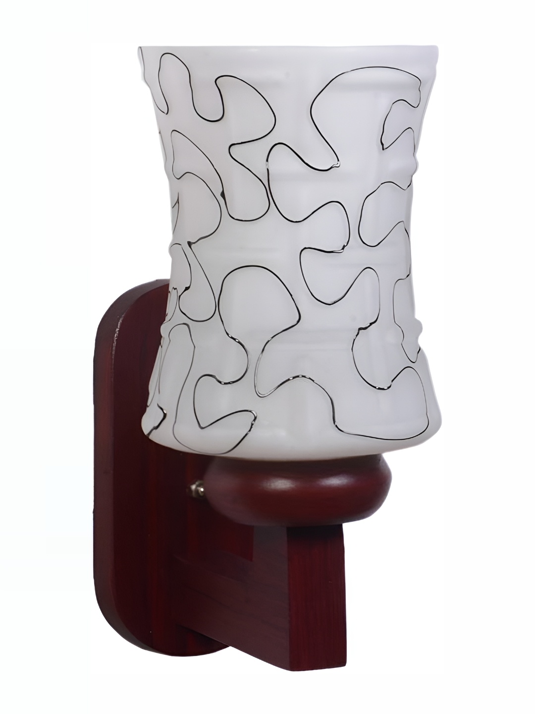 1ST TIME White & Black Printed Glass Contemporary Wall Lamp