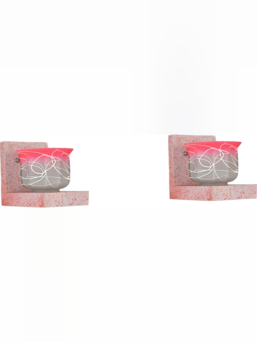 

1ST TIME Pink & Grey 2 Pieces Textured Glass Traditional Wall Lamp