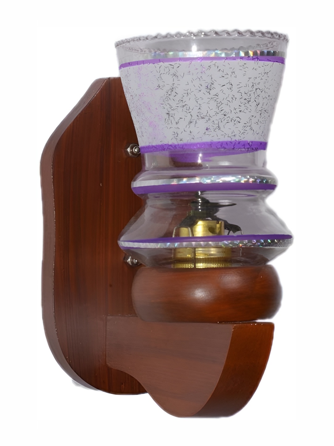 

1ST TIME White & Purple Printed Abstract Shaped Glass Wall Lamp