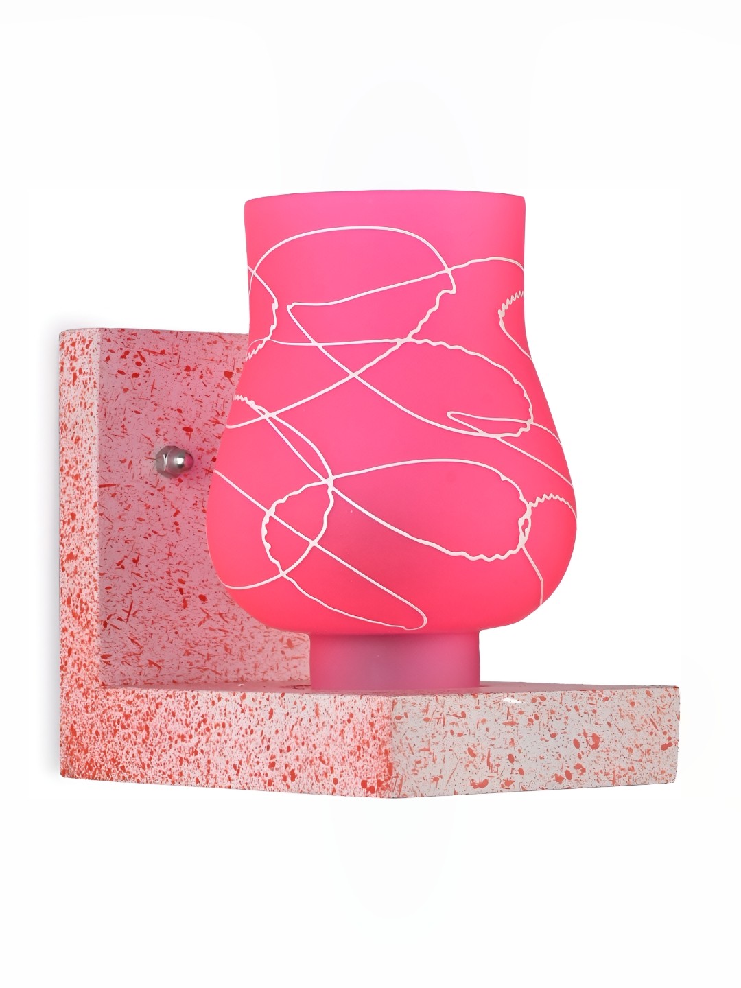 

1ST TIME Pink & White Printed Glass Traditional Wall Lamp