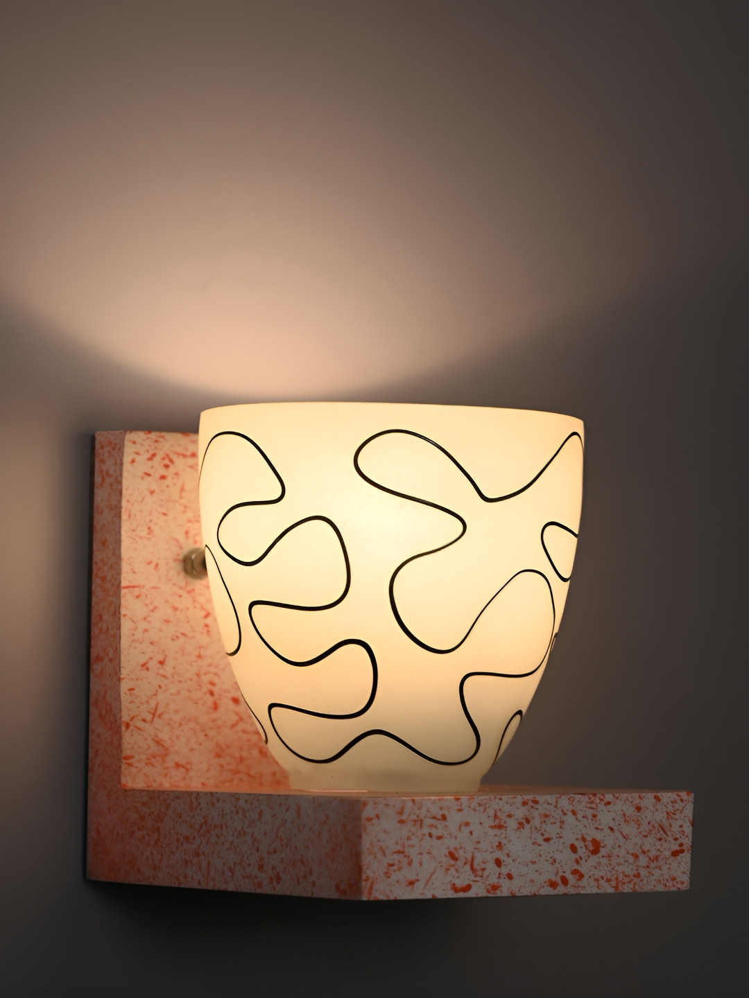 

1ST TIME Black & White Printed Abstract Shaped Glass Wall Lamp