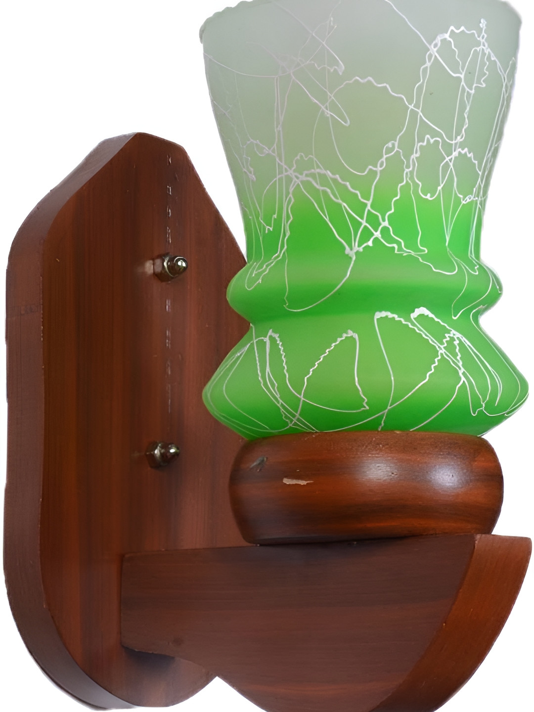 

1ST TIME White & Green Glass Printed Contemporary Bell Shaped Wall Lamp