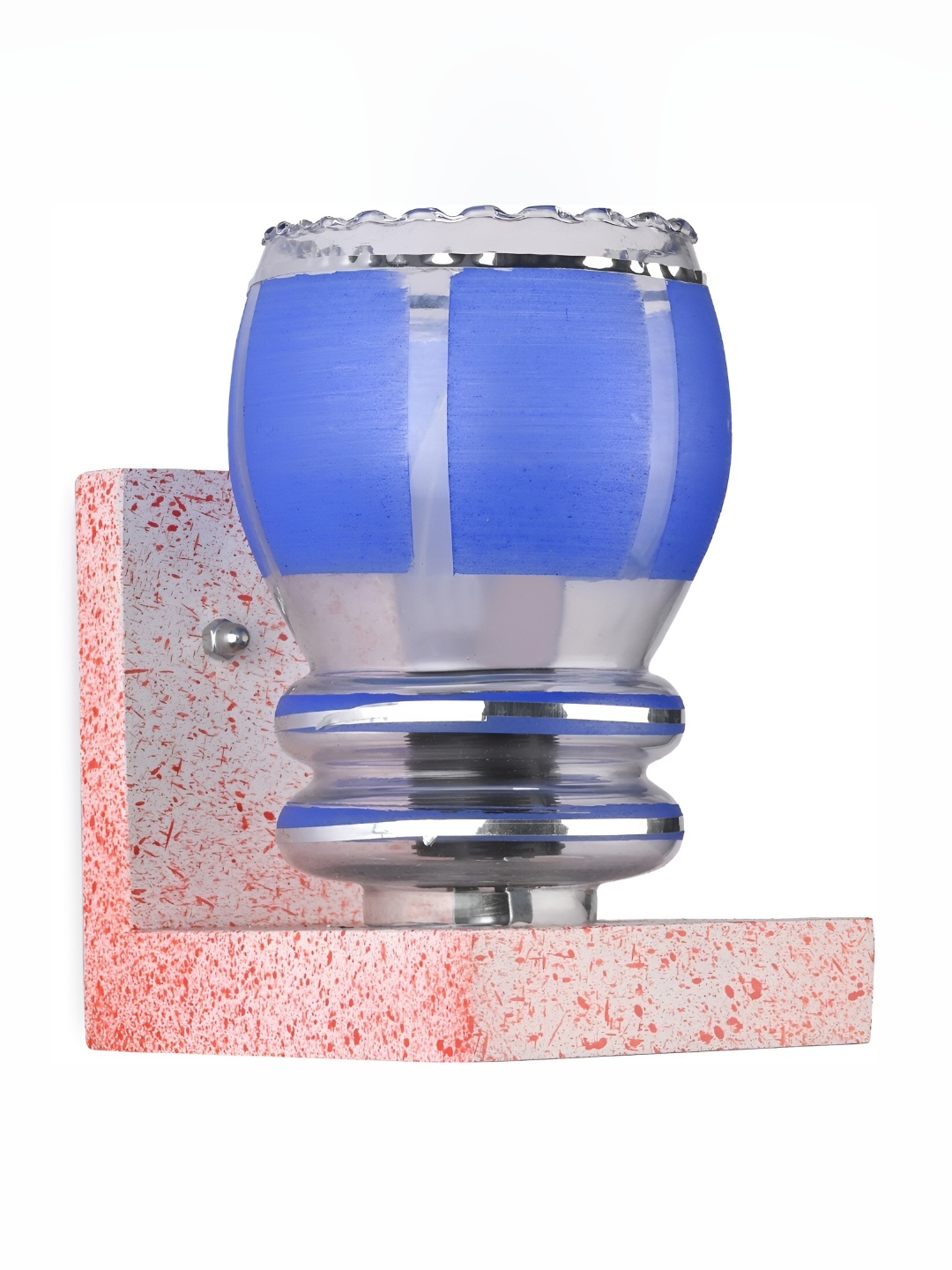 

1ST TIME Blue & White Printed Glass Contemporary Cylinder Shaped Wall Lamp