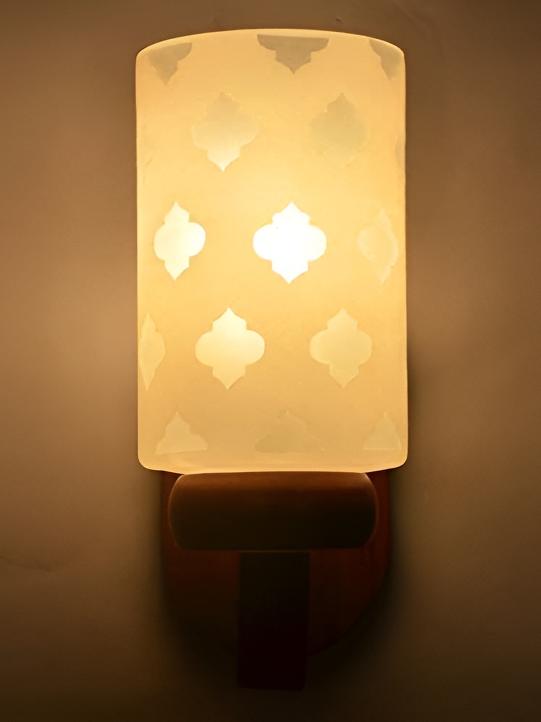 

1ST TIME Yellow & Brown Printed Glass Traditional Wall Lamp