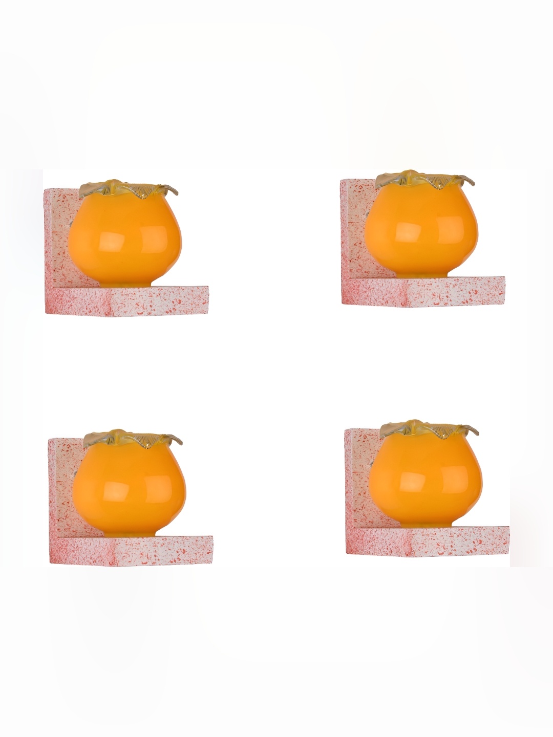 

1ST TIME Yellow & Pink 4 Pieces Printed Glass Traditional Wall Lamps