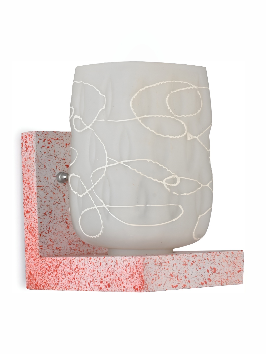 

1ST TIME White & Pink Printed Glass Contemporary Wall Lamp