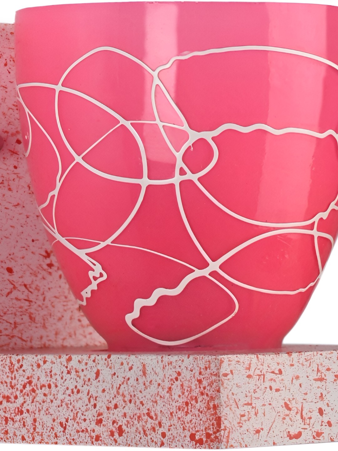 

1ST TIME Pink & White Printed Glass Frustum Shaped Wall Lamp
