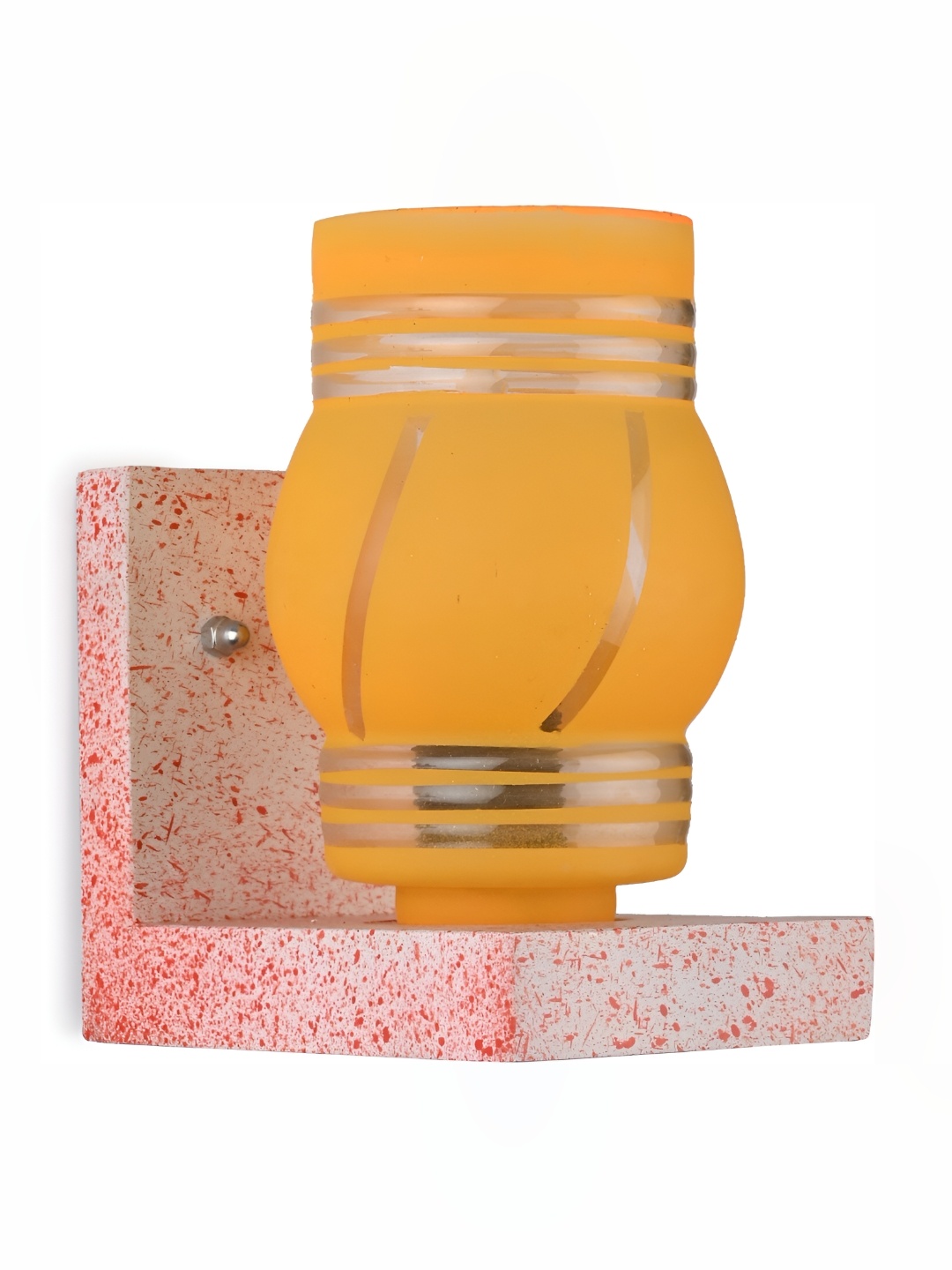 

1ST TIME Yellow & White Printed Glass Contemporary Abstract Shaped Wall Lamp