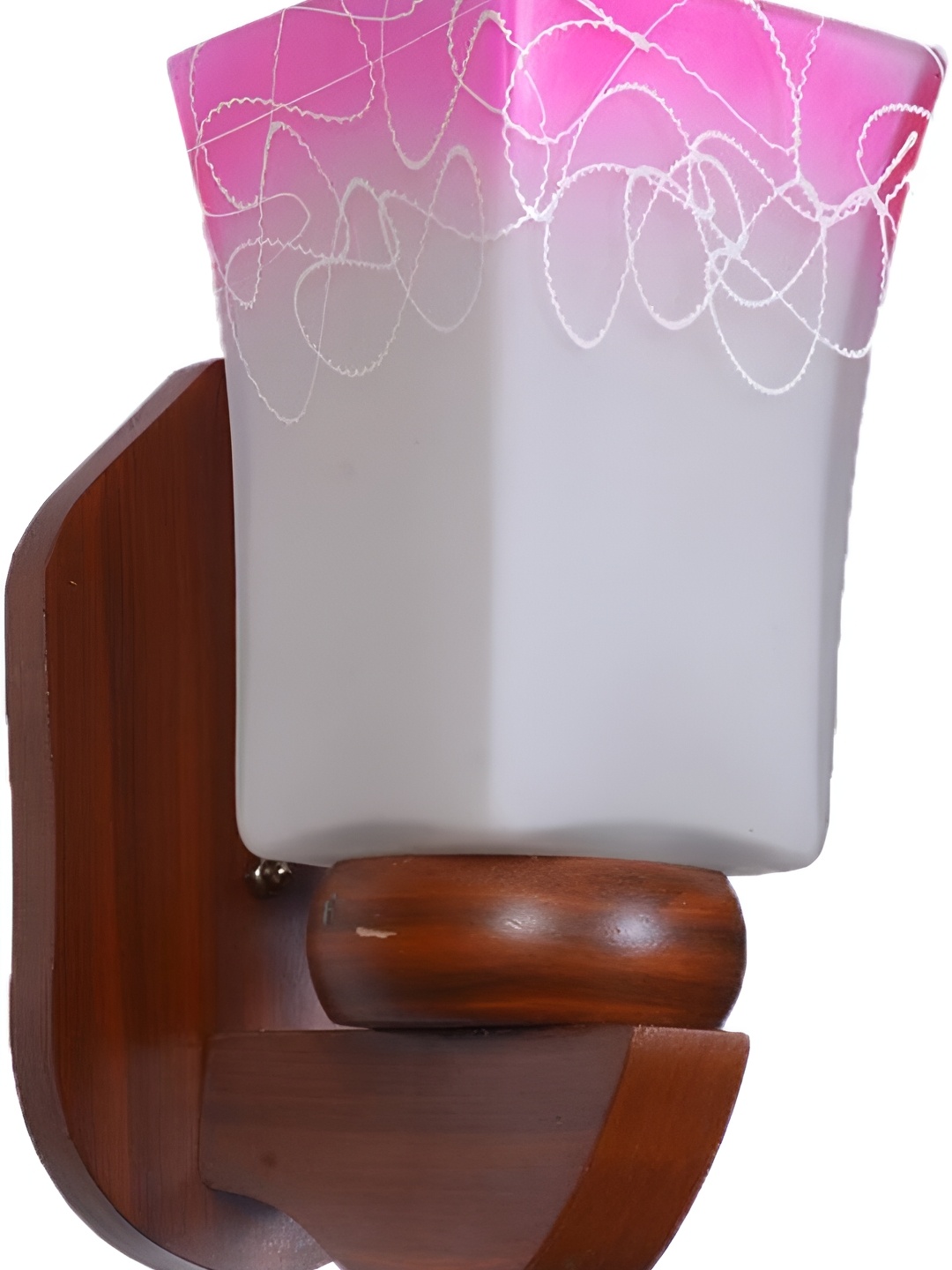 

1ST TIME White & Pink Printed Glass Traditional Rectangle Shaped Wall Lamp