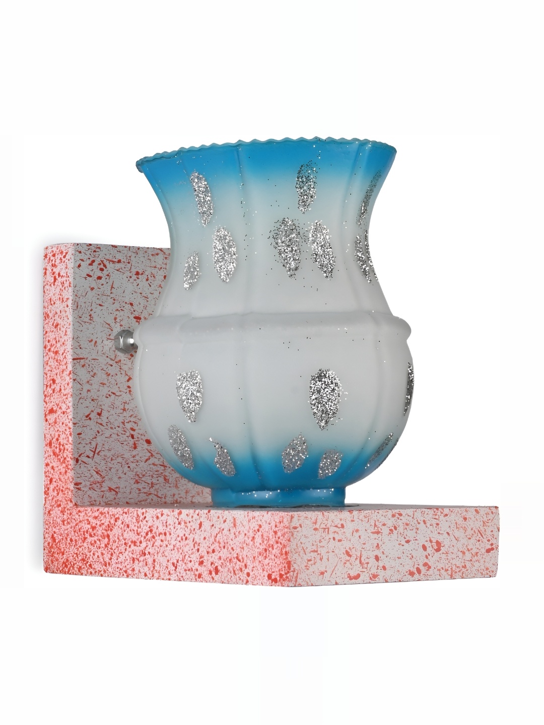 

1ST TIME Blue & White Textured Glass Abstract Shaped Contemporary Wall Lamp