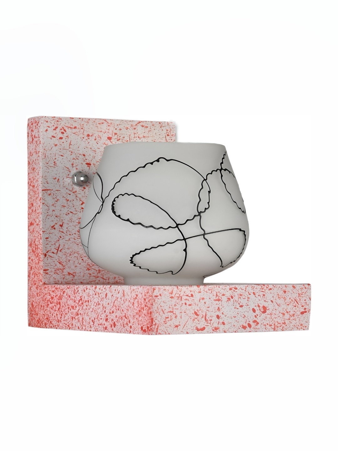 

1ST TIME Black & White Printed Glass Contemporary Abstract Shaped Wall Lamp