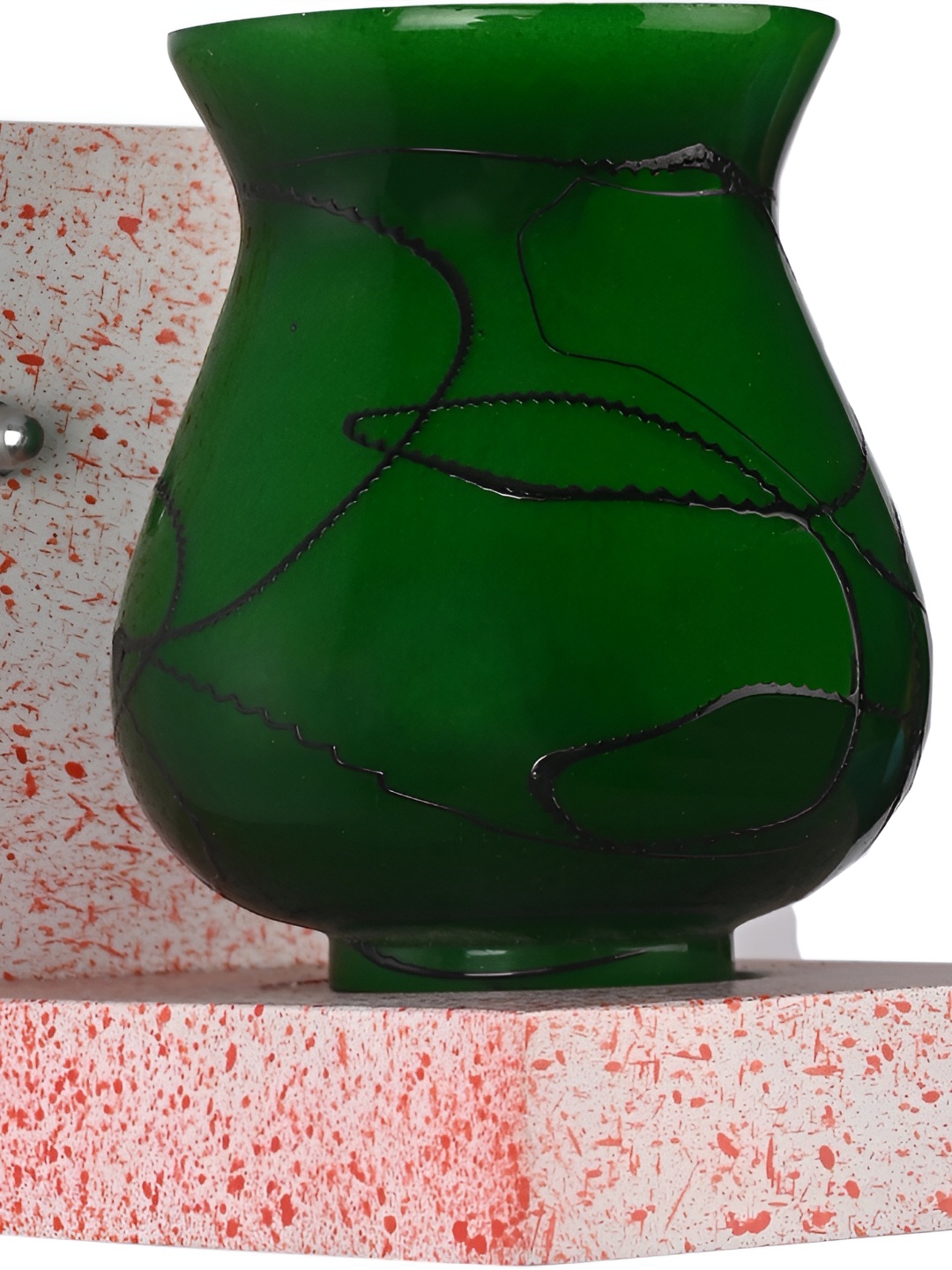 

1ST TIME Green & Black Printed Glass Traditional Wall Lamp