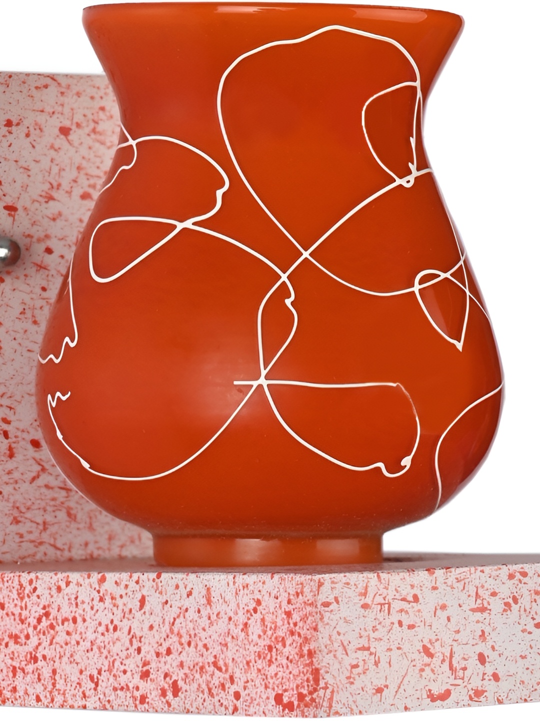 

1ST TIME Red & White Printed Glass Contemporary Wall Lamp