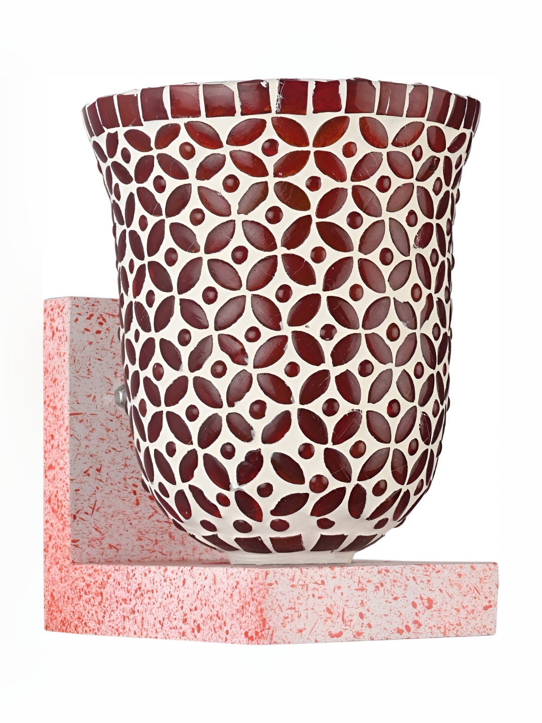 

1ST TIME Red & White Textured Glass Contemporary Wall Lamp