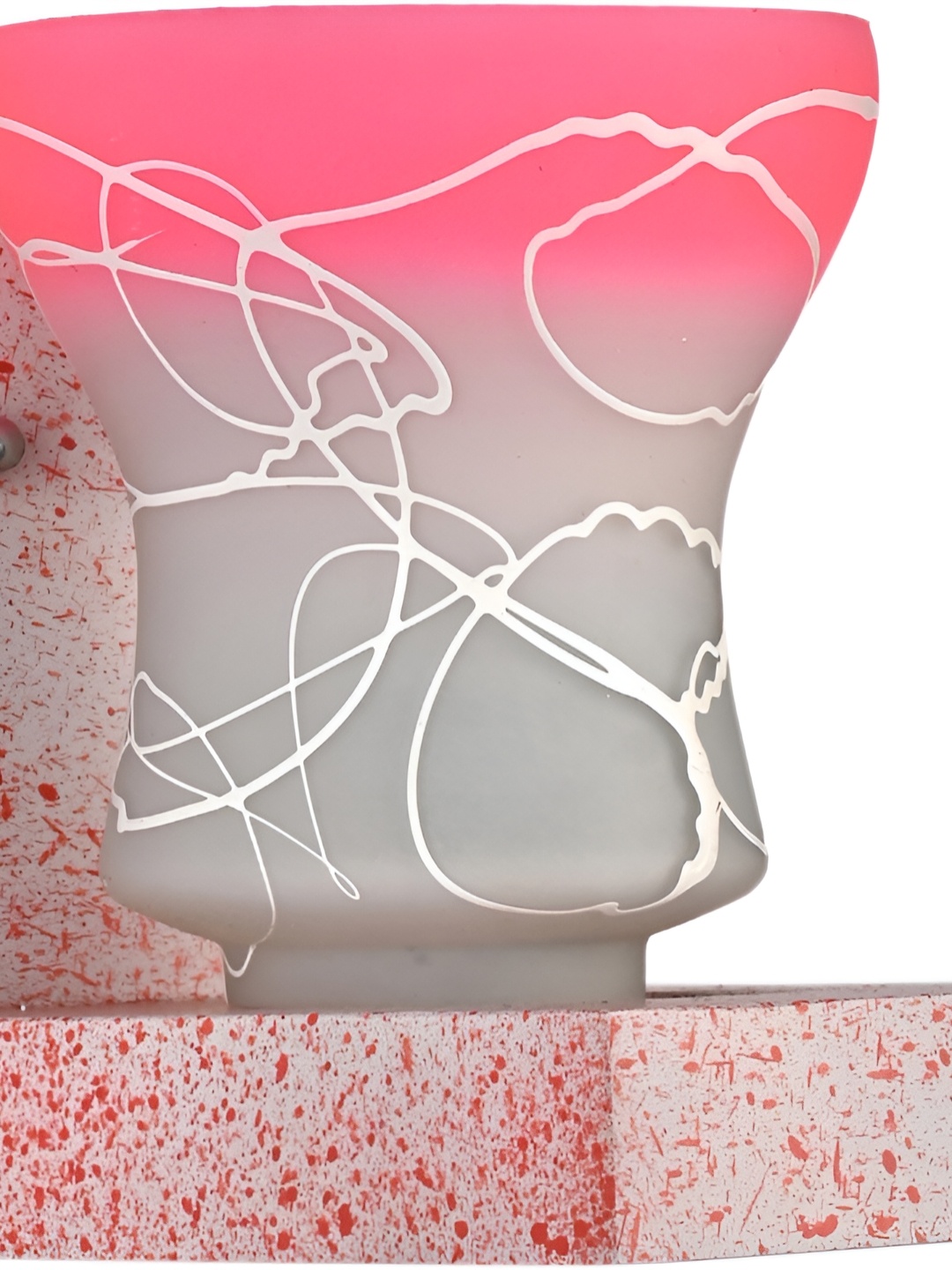 

1ST TIME Pink & White Printed Glass Contemporary Wall Lamp