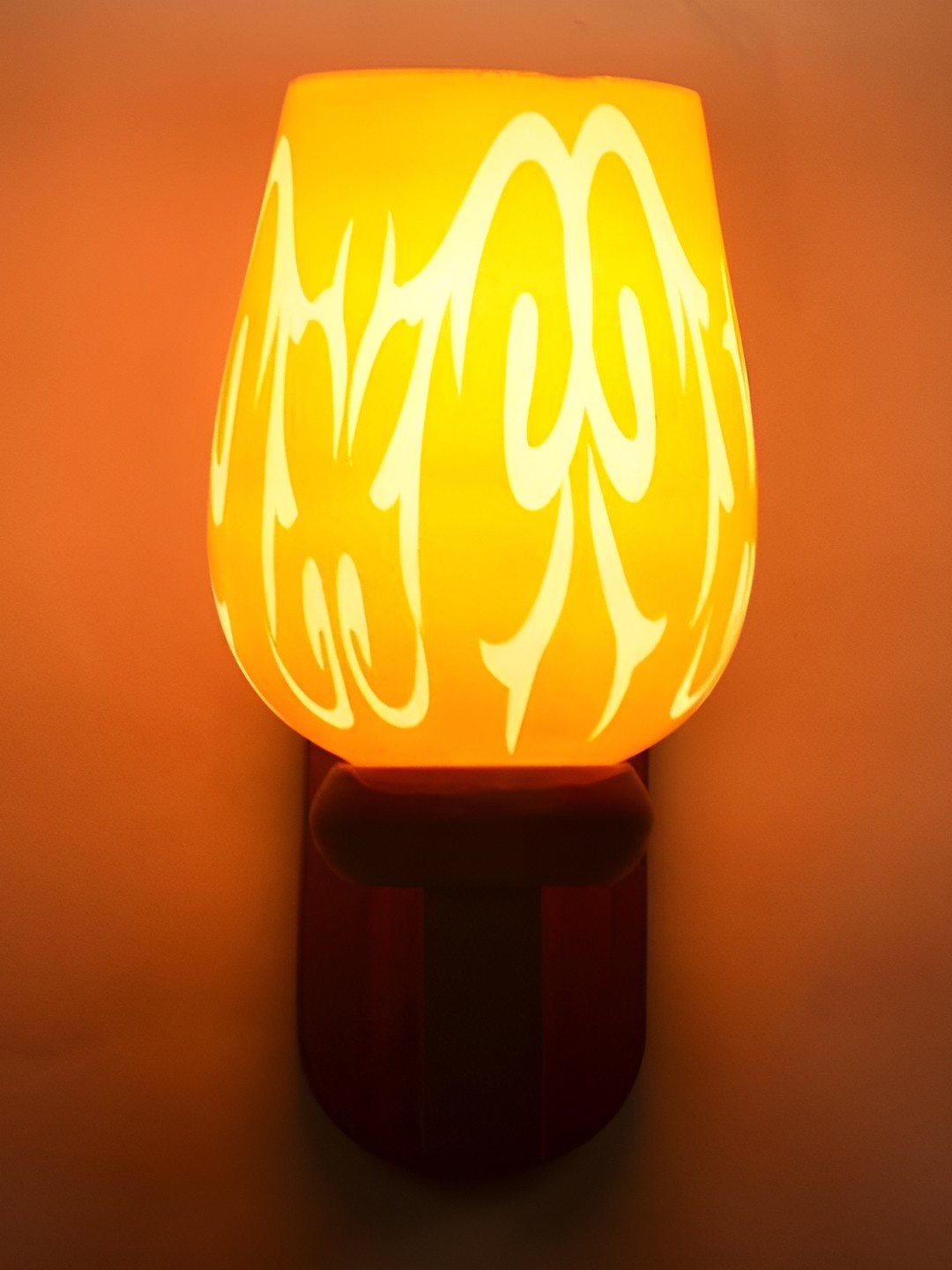 

1ST TIME Yellow & White Printed Glass Contemporary Wall Lamp