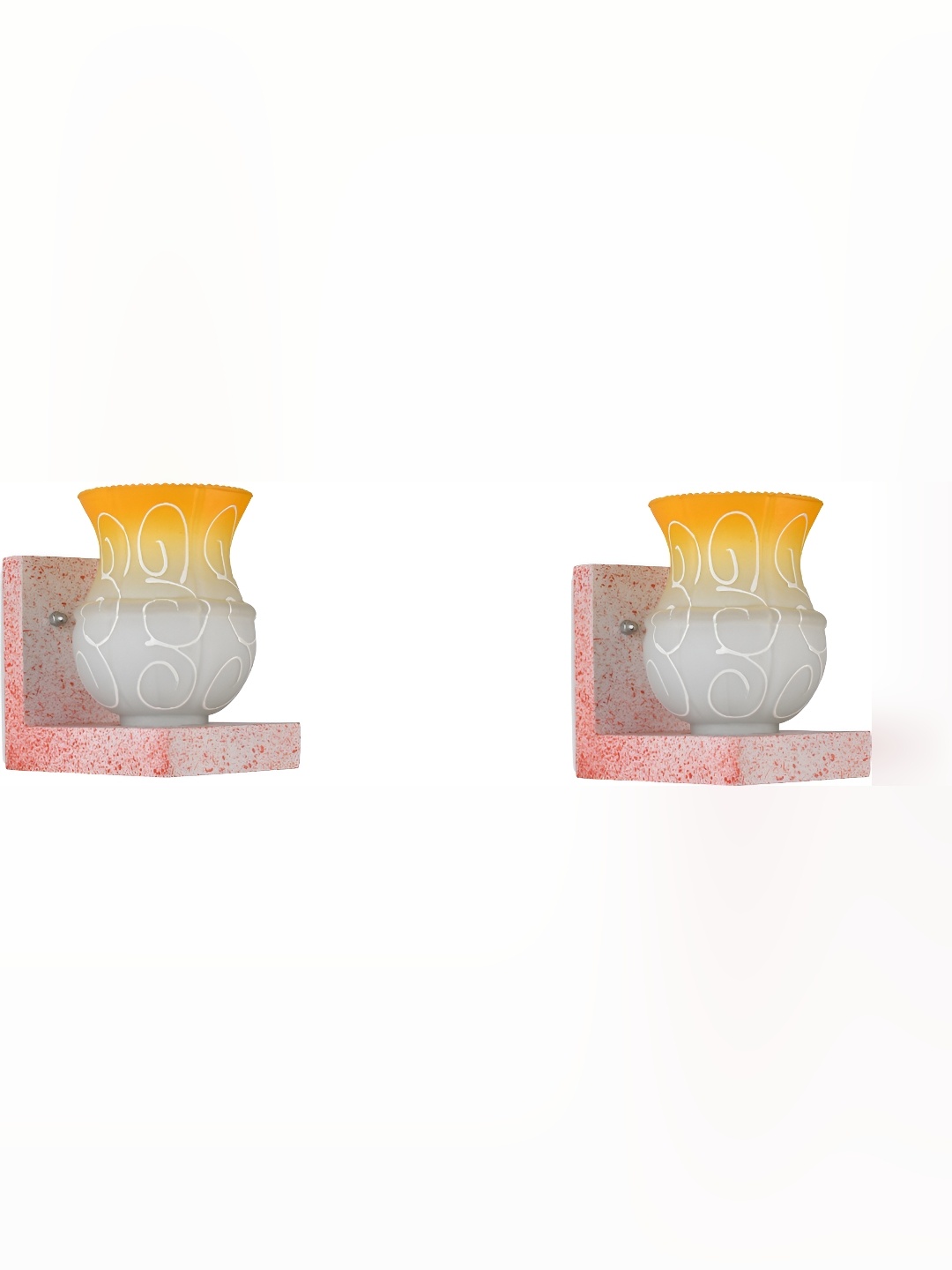 

1ST TIME Yellow & White Printed Glass Contemporary Wall Lamp