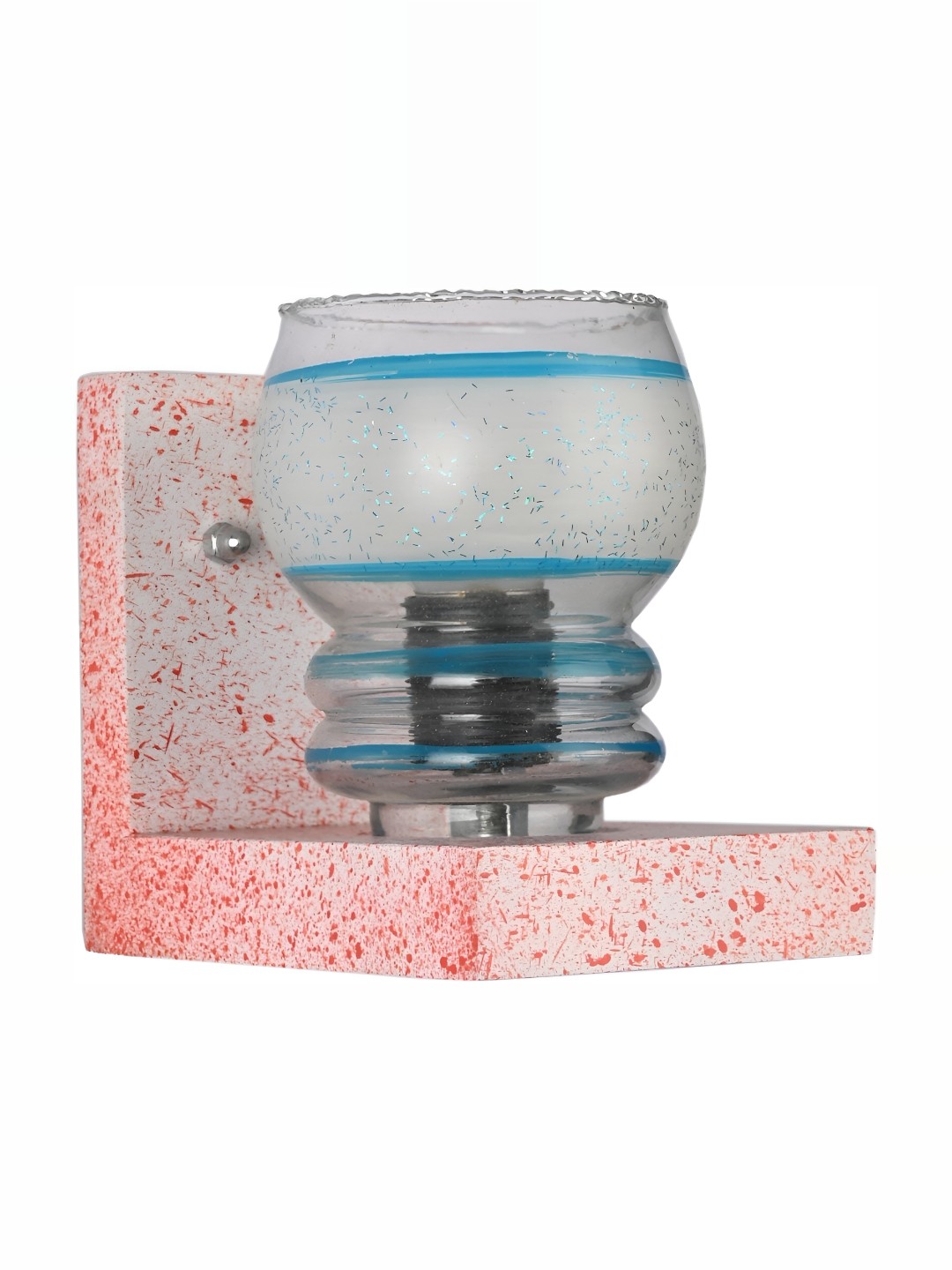 

1ST TIME Blue & Transparent Printed Glass Contemporary Wall Lamp