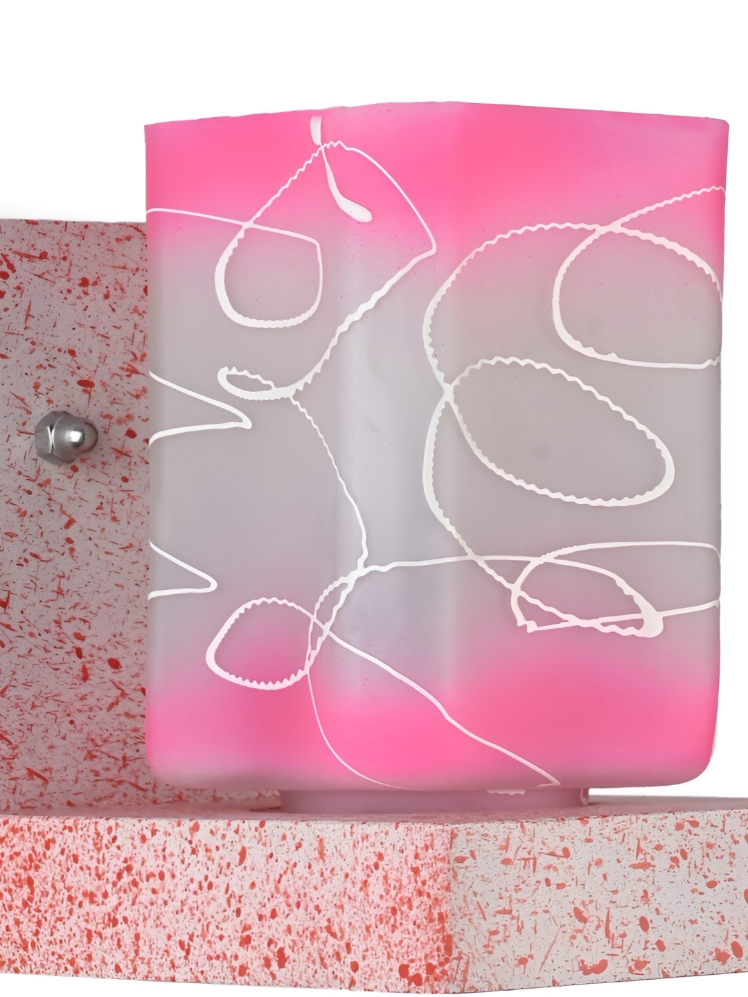 

1ST TIME Pink & White Printed Glass Contemporary Rectangle Shaped Wall Lamp