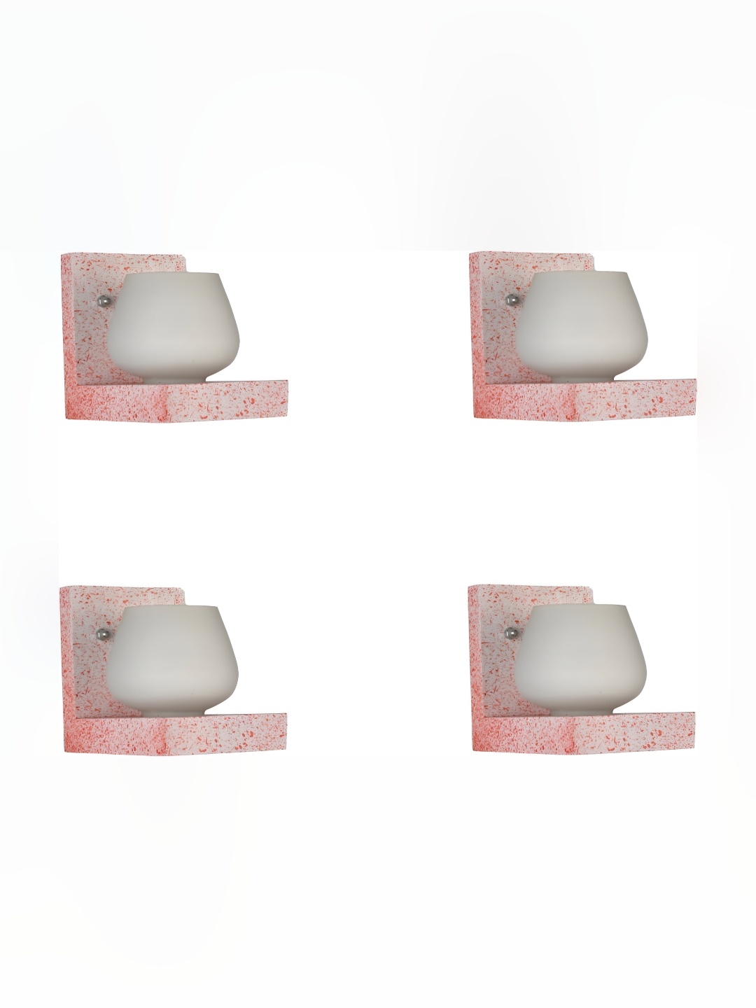 

1ST TIME White & Pink Glass 4 Pieces Contemporary Wall Lamp