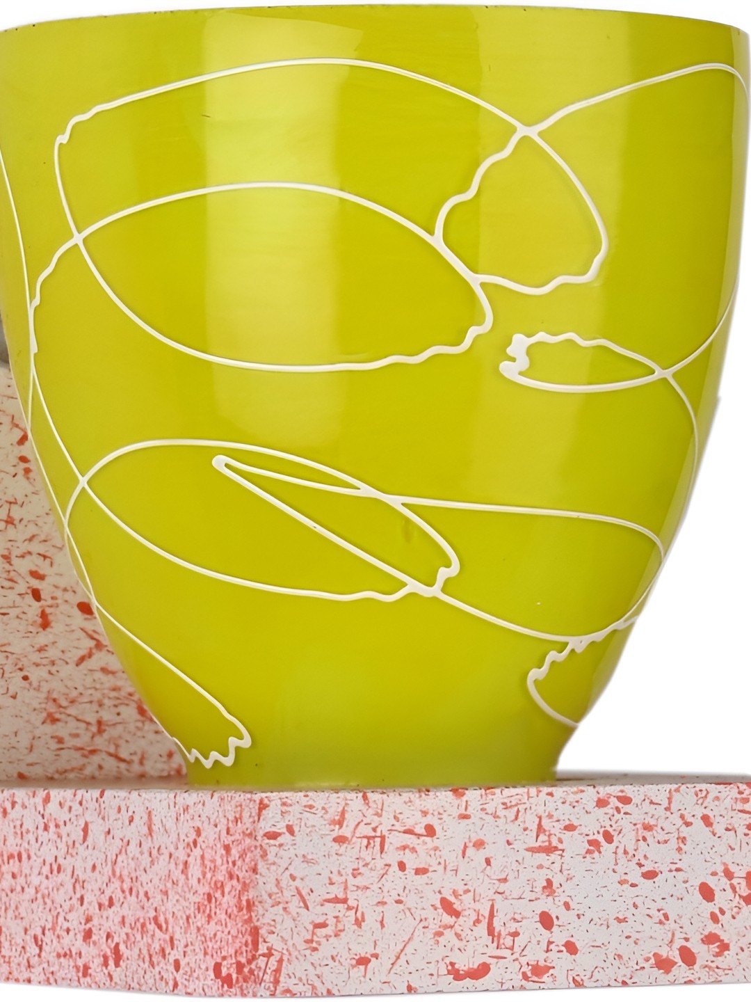 

1ST TIME Yellow & Pink Printed Glass Contemporary Wall Lamp