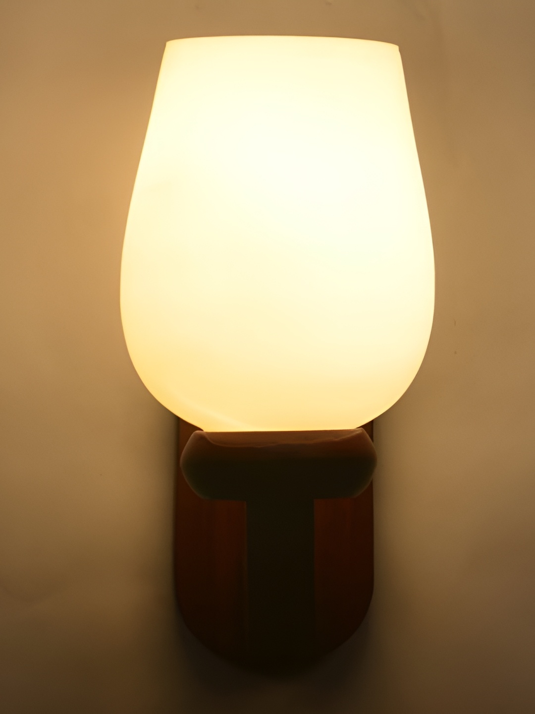 

1ST TIME White & Brown Glass Traditional Wall Lamp