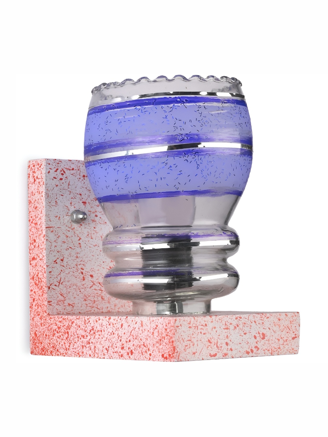 

1ST TIME Blue & Transparent Printed Glass Contemporary Cylinder Shaped Wall Lamp