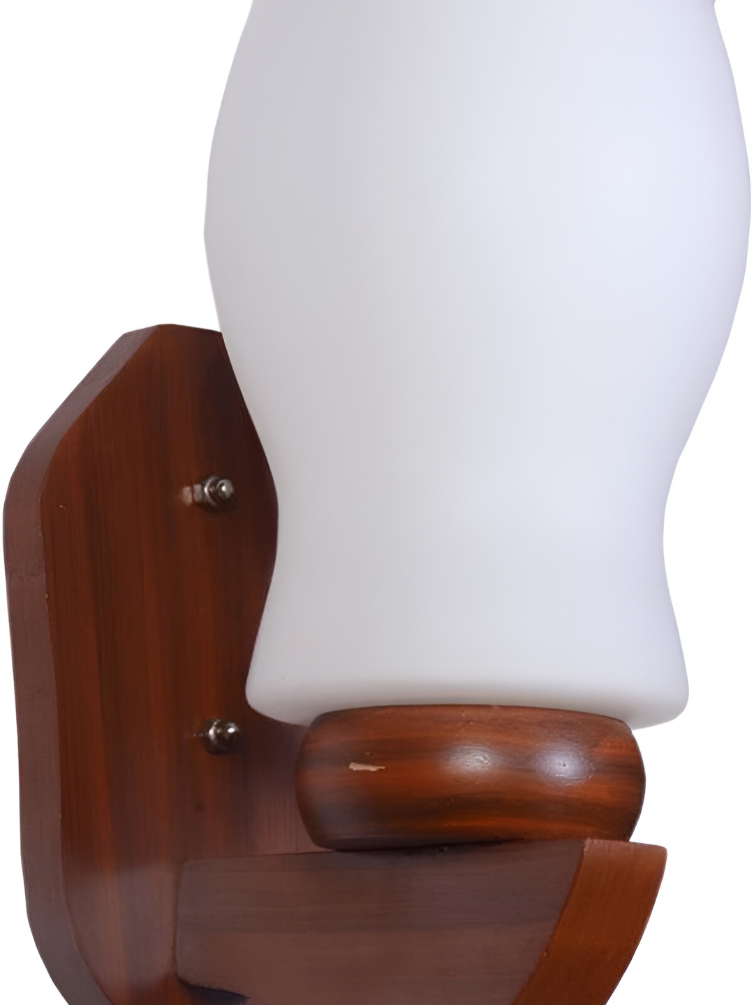 1ST TIME White & Brown Printed Glass Abstract Shaped Contemporary Wall Lamp