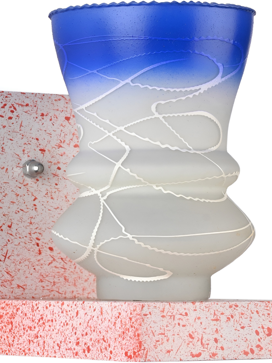 

1ST TIME Blue & White Printed Glass Contemporary Abstract Printed Wall Lamp