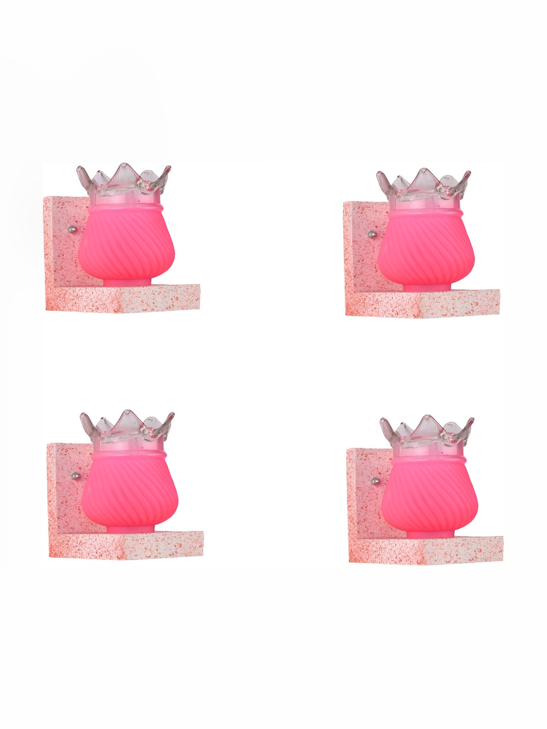 

1ST TIME Pink & White 4 Pieces Textured Glass Contemporary Wall Lamp