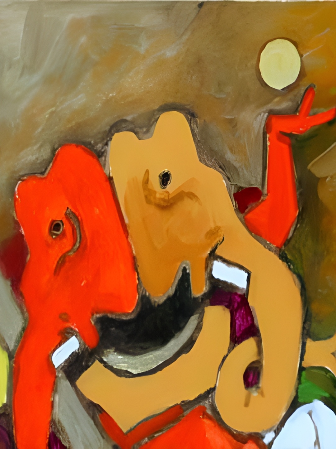 

Adventures India Red & Brown Canvas Painting Wall Art