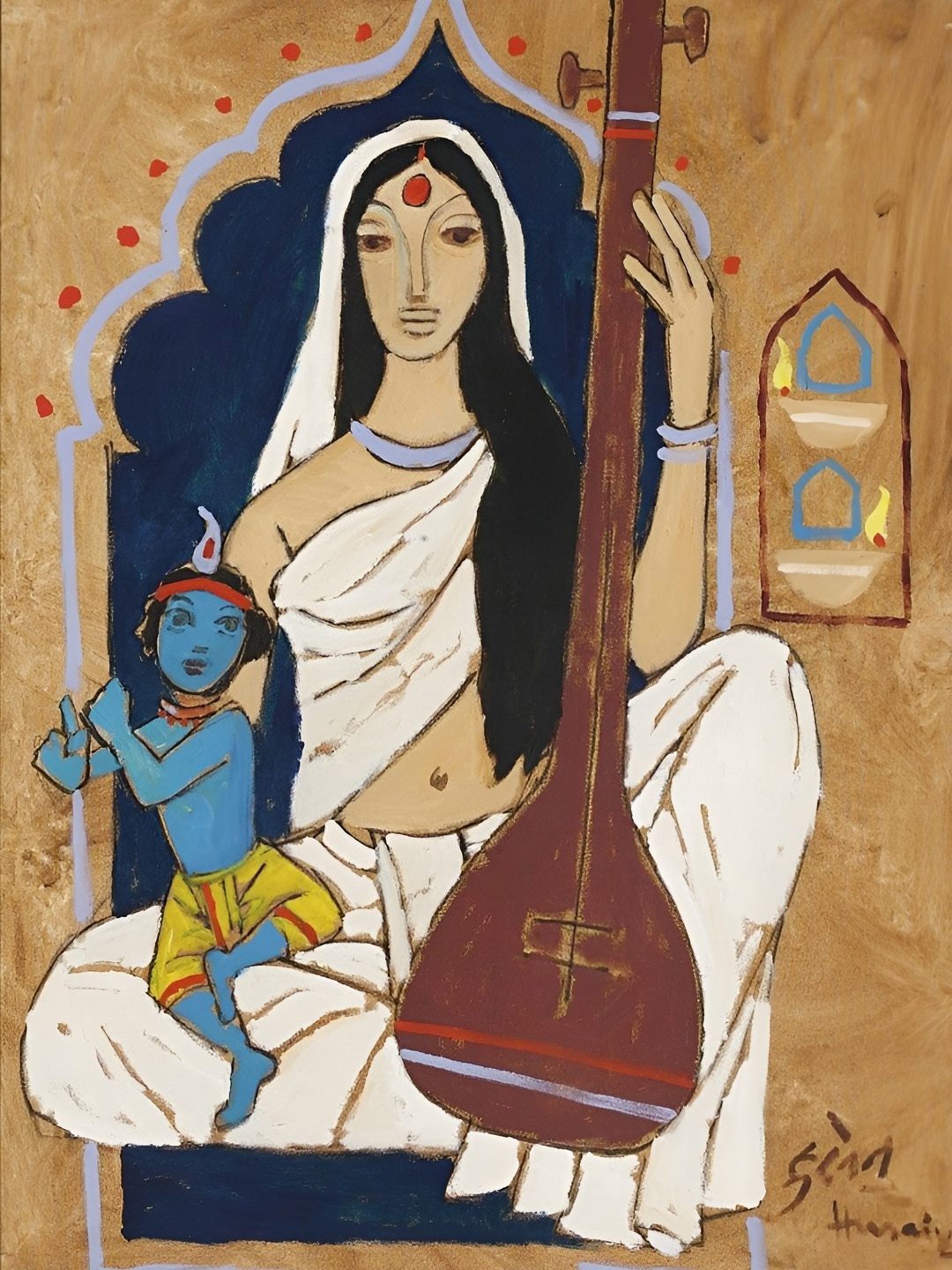 

Adventures India White & Brown Canvas Wall Painting