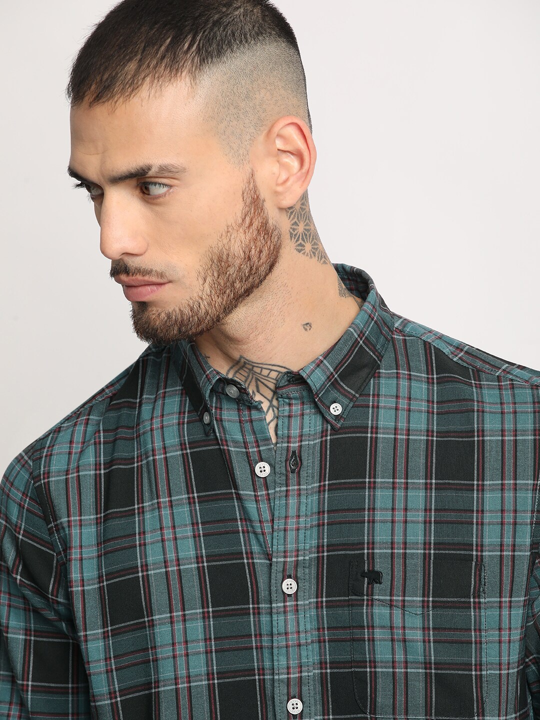 

THE BEAR HOUSE Slim Fit Tartan Checks Opaque Checked Casual Shirt, Multi