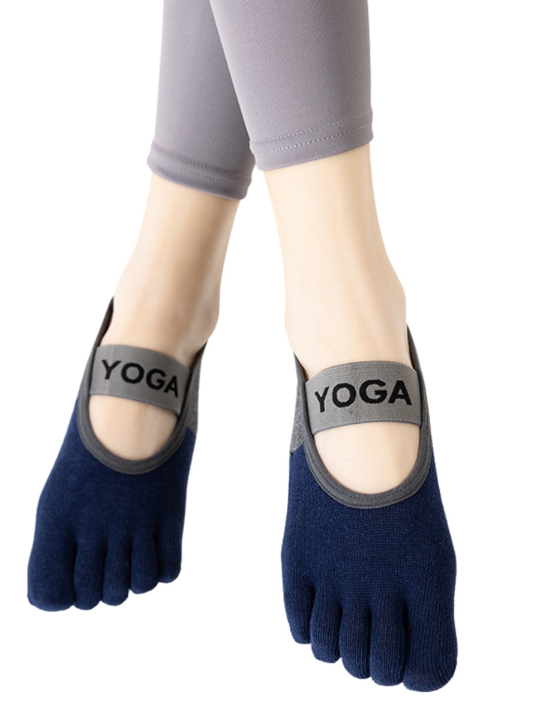 

BAESD Women Non-Slip Anti-Skid Ankle Length Yoga Socks, Blue