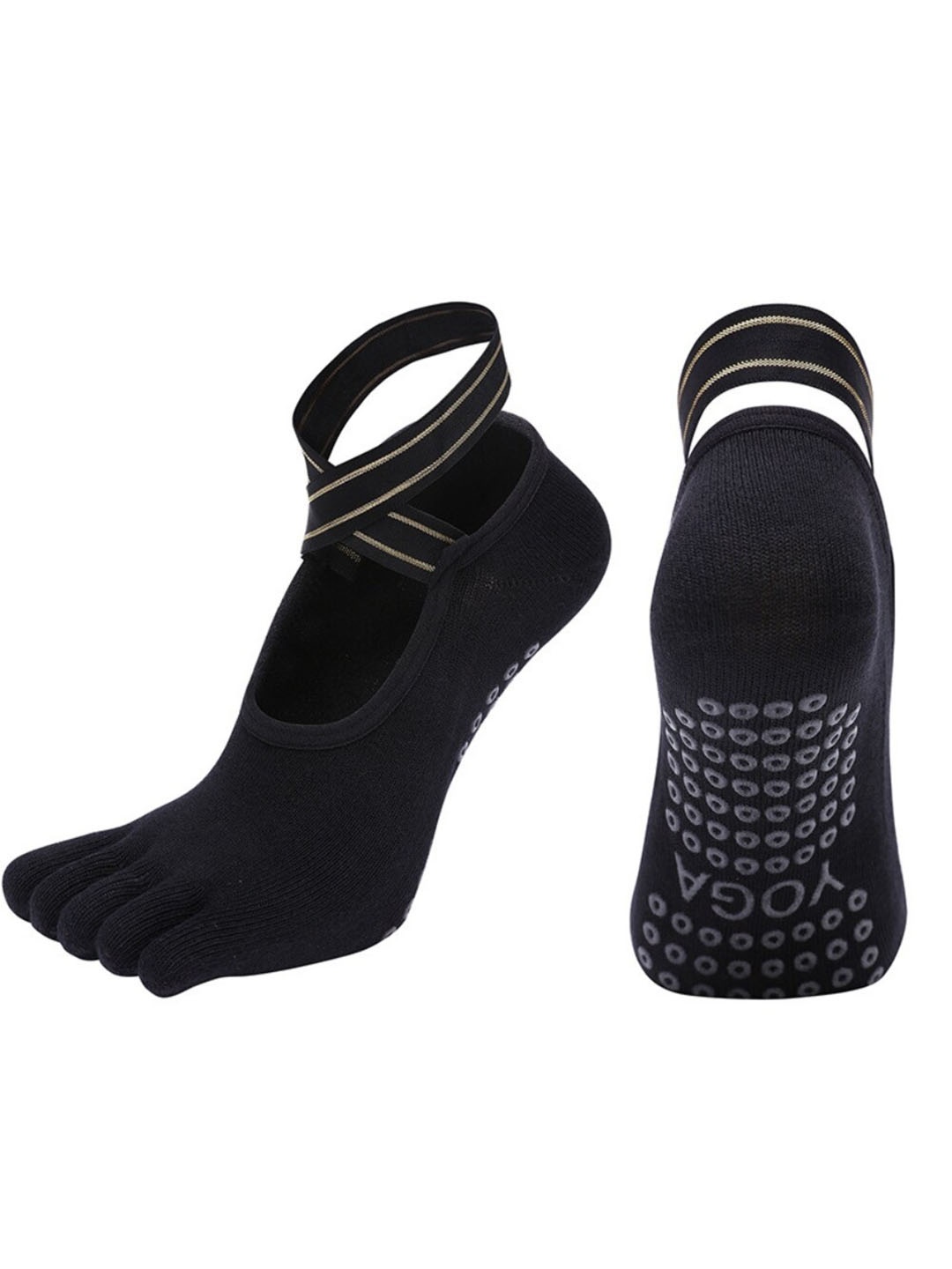 

BAESD Women Patterned Non-Slip Grips Anti Slip Shoe Liners Yoga Socks, Black