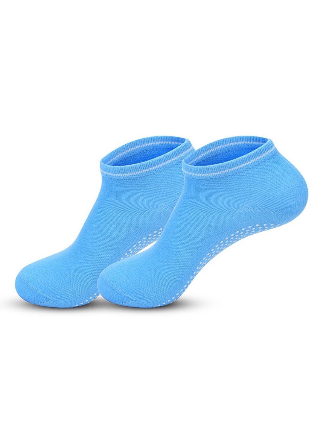 BAESD Women Non-Slip Grips Ankle-Length Yoga Socks, Blue