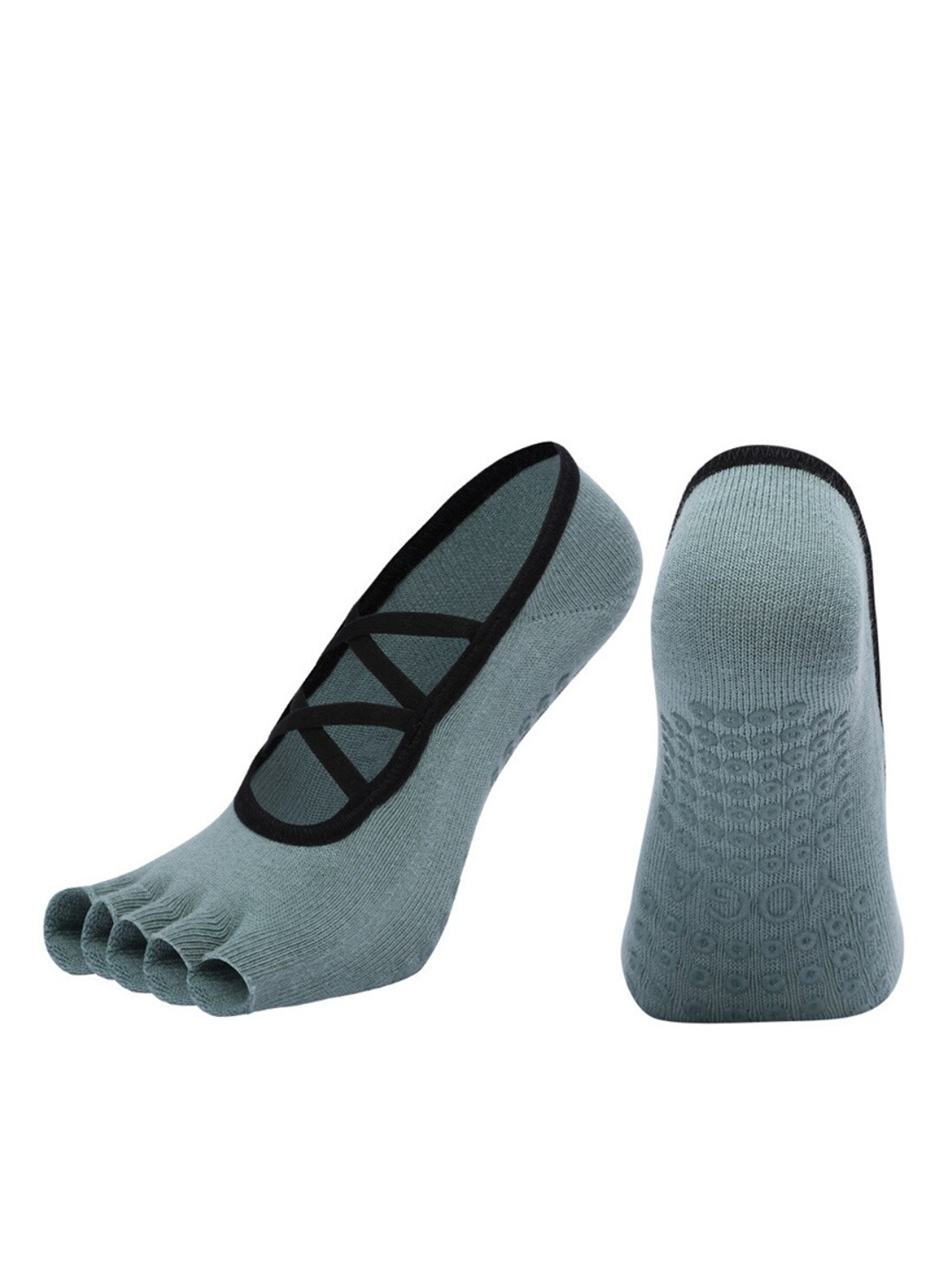 

BAESD Women Non-Slip Grips Ankle-Length Yoga Socks, Green