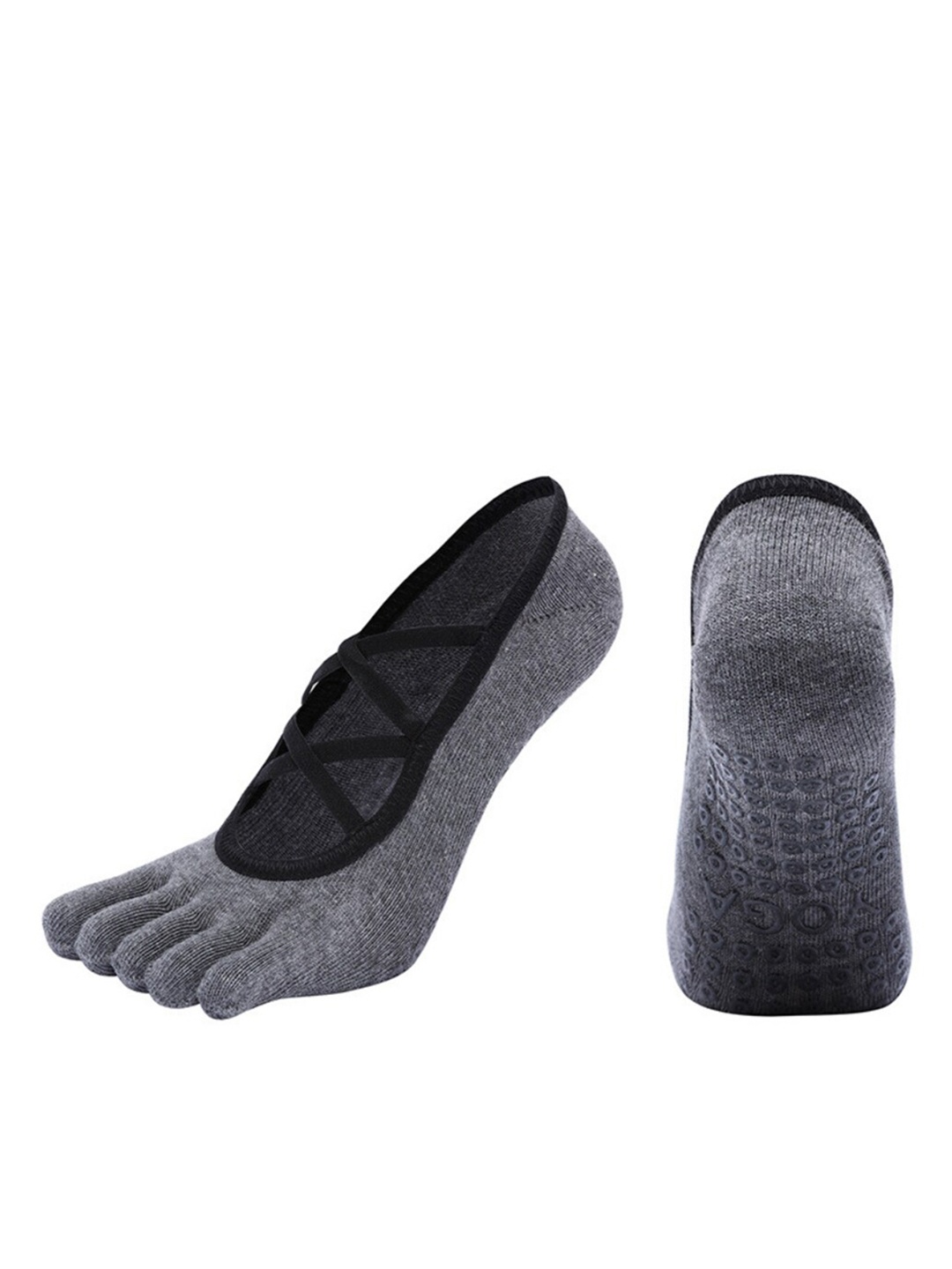 

BAESD Women Non-Slip Grips Ankle-Length Yoga Socks, Grey