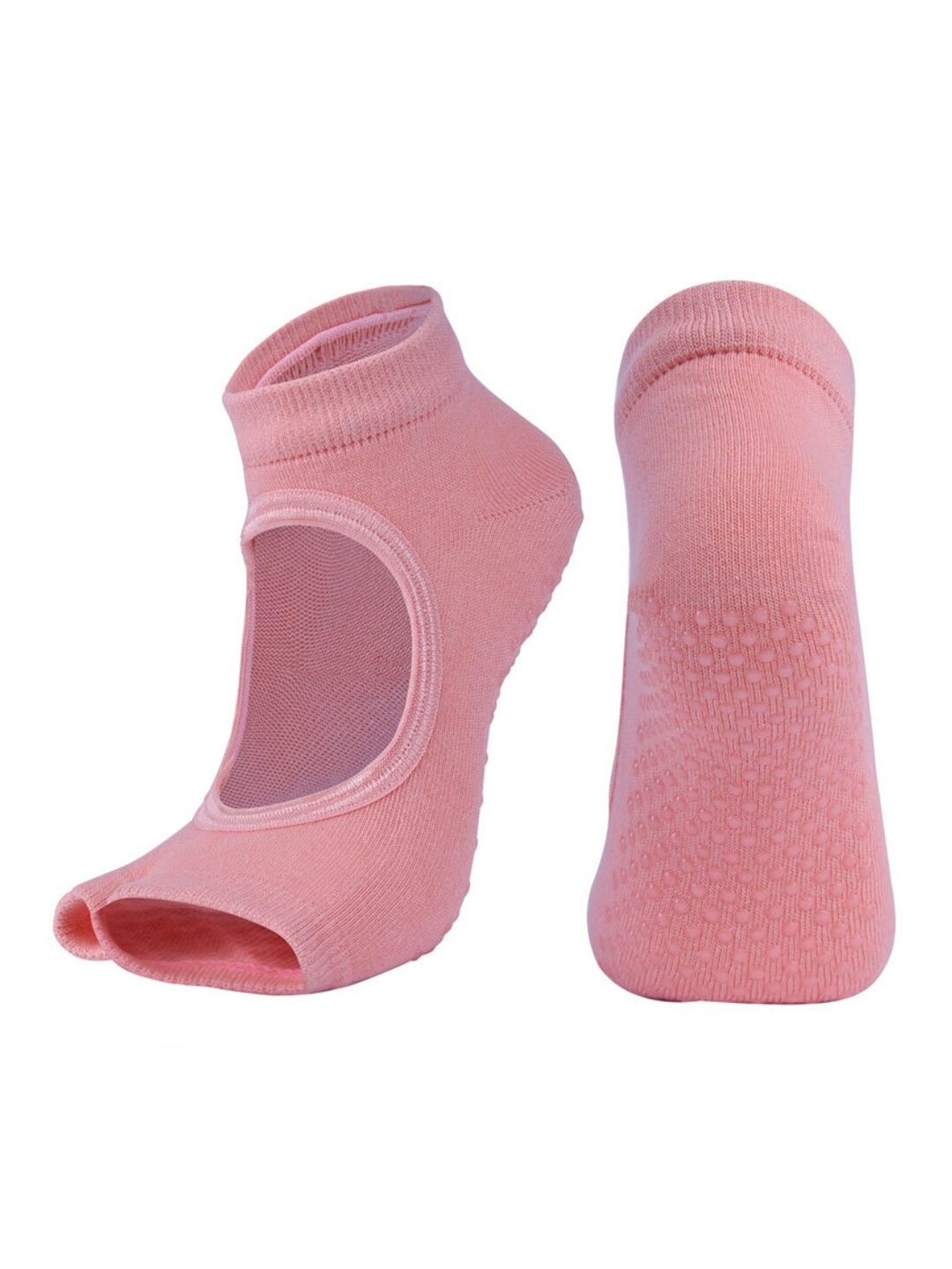 

BAESD Women Non-Slip Grips Anti Slip Ankle Length Yoga Socks, Orange