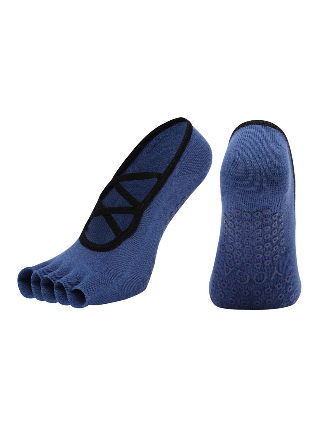 

BAESD Women Non-Slip Grips Ankle-Length Yoga Socks, Blue