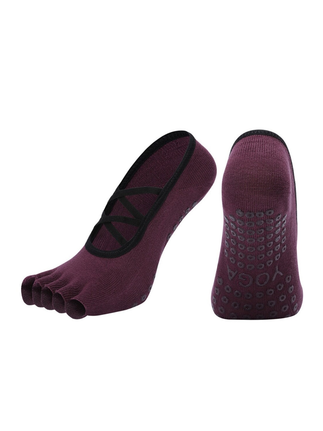 

BAESD Women Non-Slip Grips Anti Slip Shoe Liners Yoga Socks, Violet