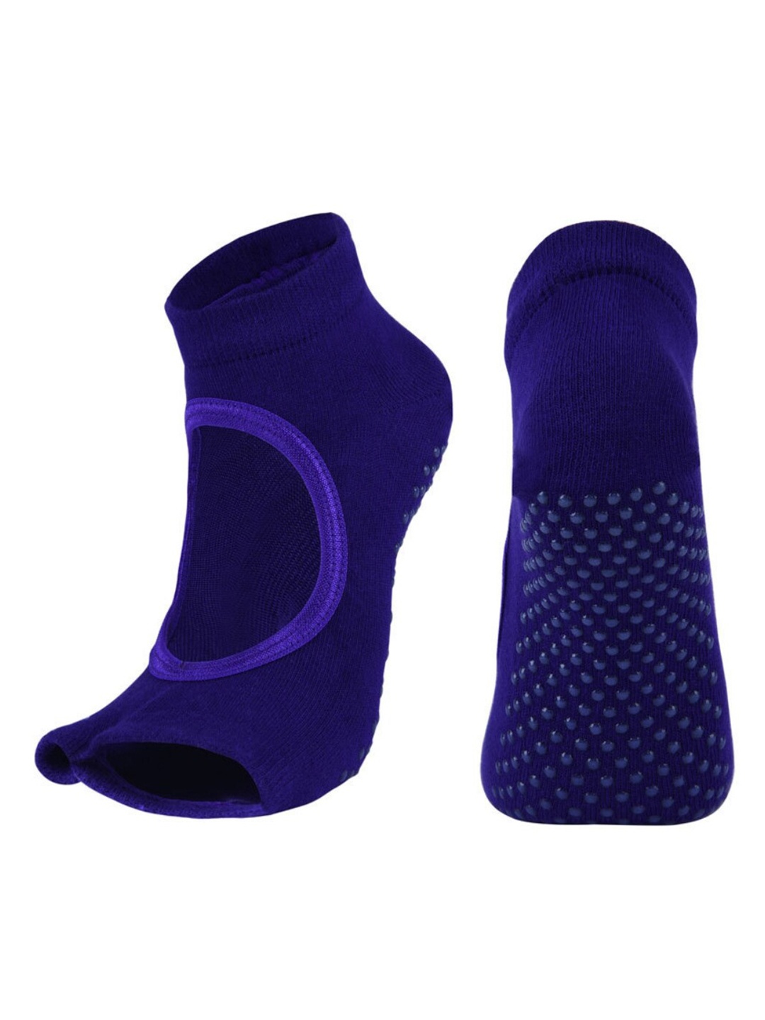 

BAESD Women Non-Slip Grips Anti Slip Ankle Length Yoga Socks, Purple