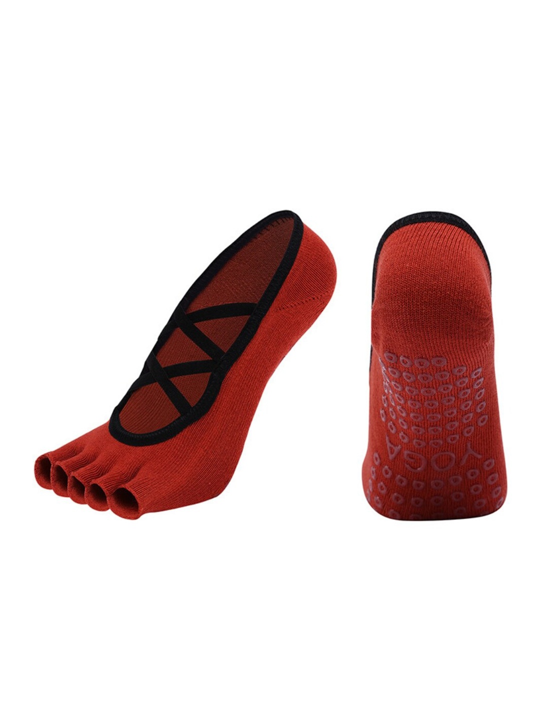 

BAESD Women Non Slip Grips Anti Slip Grips Shoe Liners Yoga Socks, Orange