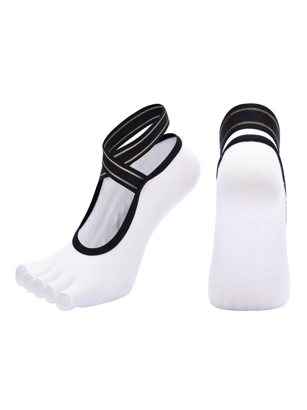 

BAESD Women Non-Slip Grips Ankle-Length Yoga Socks, White