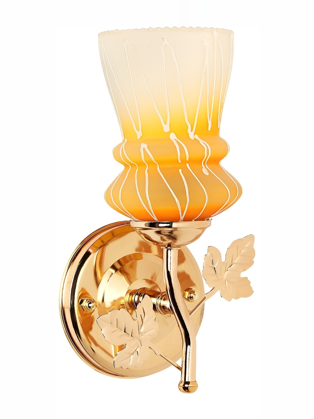 

1ST TIME Yellow & White Textured Glass Traditional Wall Lamp
