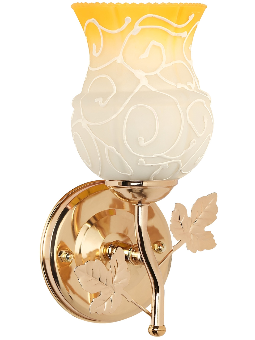 

1ST TIME Yellow & White Printed Glass Contemporary Wall Lamp