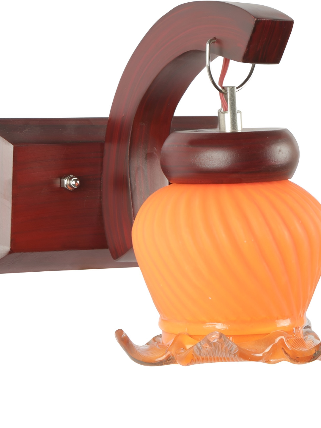 

1ST TIME Orange & Brown Glass Textured Contemporary Bell Shaped Wall Lamp