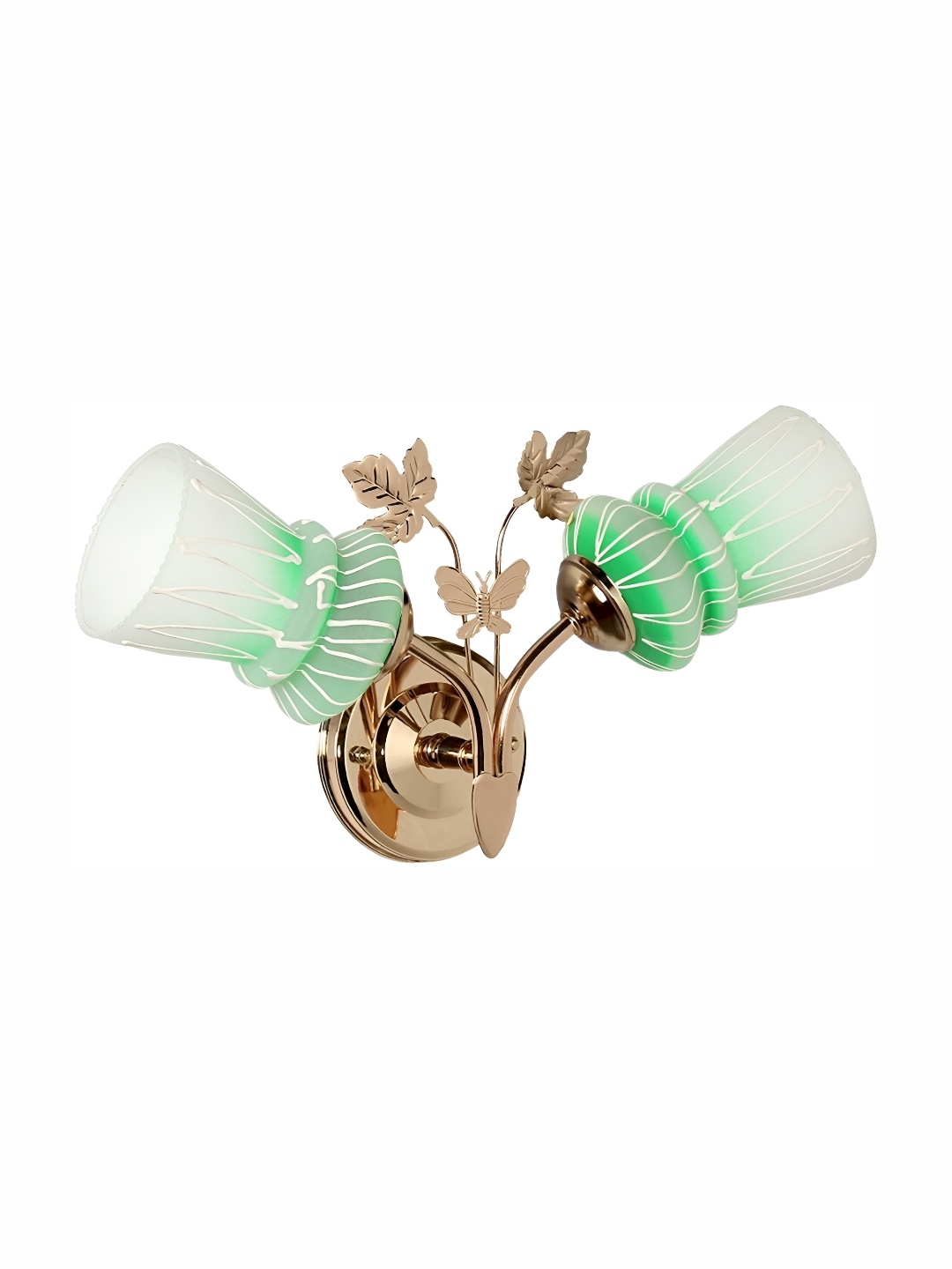 1ST TIME White & Green Printed Glass Traditional Wall Lamp