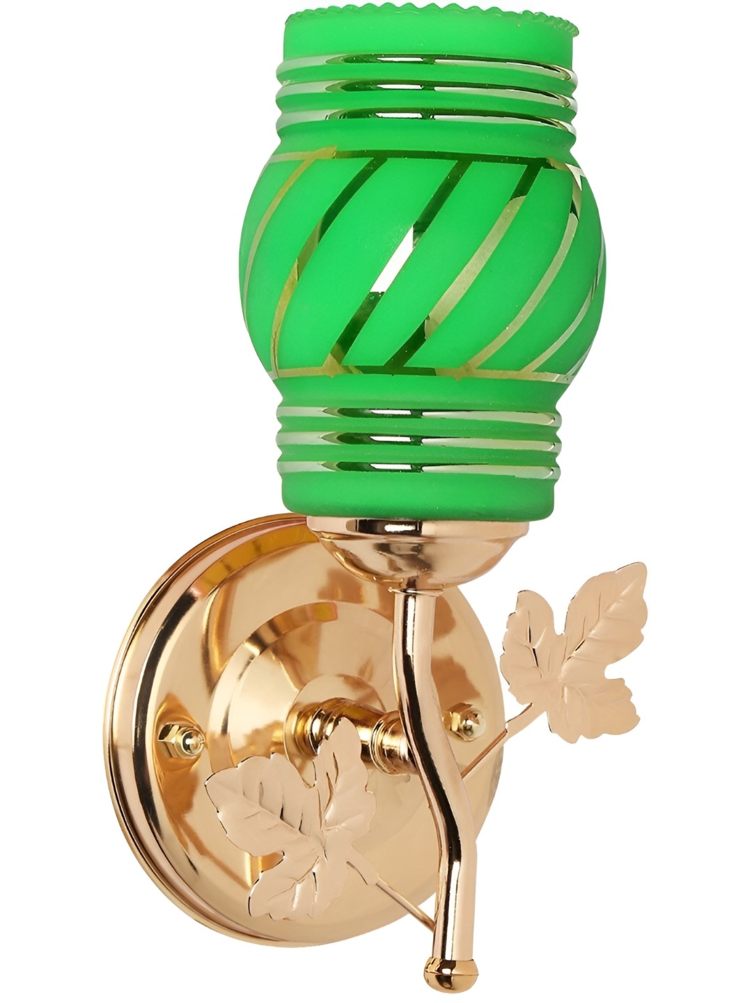 

1ST TIME Green & Copper-Toned Printed Glass Contemporary Wall Lamp