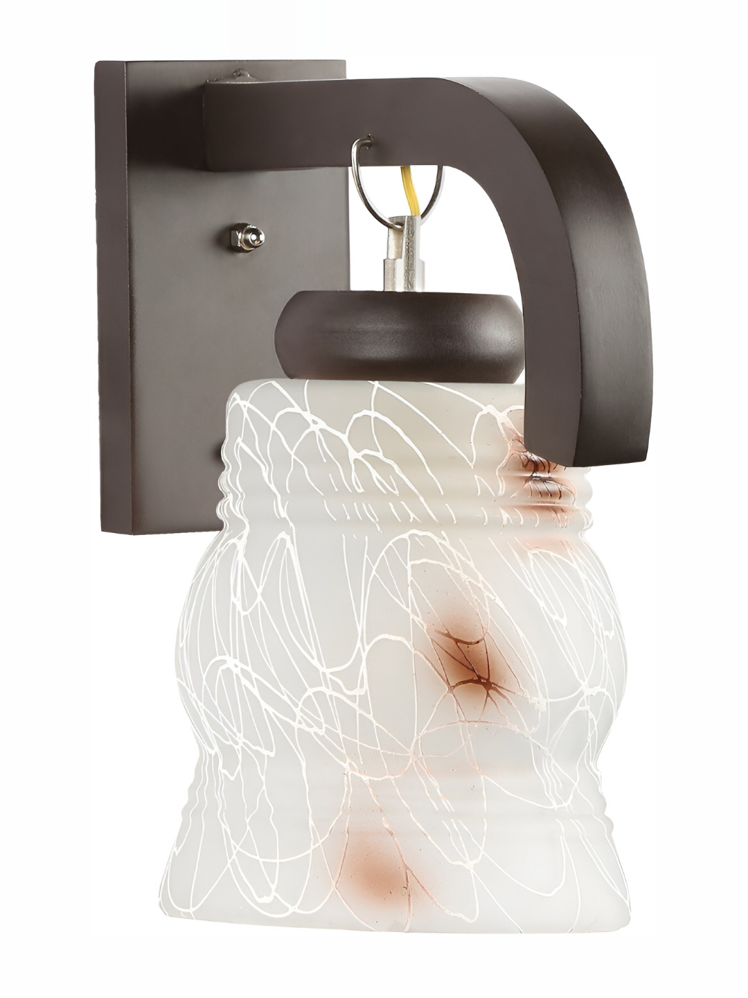 

1ST TIME Black & White Printed Glass Contemporary Bell Shaped Wall Lamp